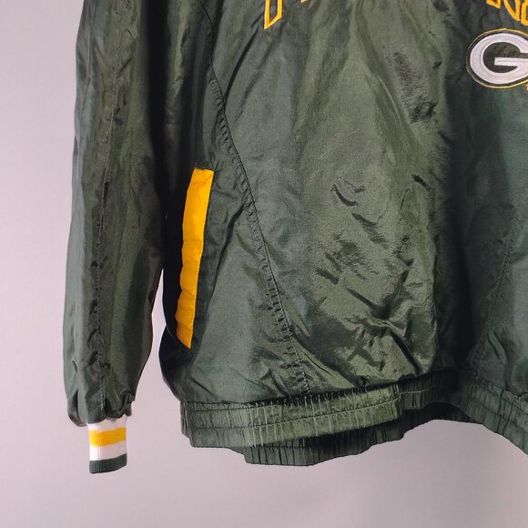 VINTAGE Green Bay Packers Pro Player Jacket Large Pullover Windbreaker Spellout - Picture 4 of 16